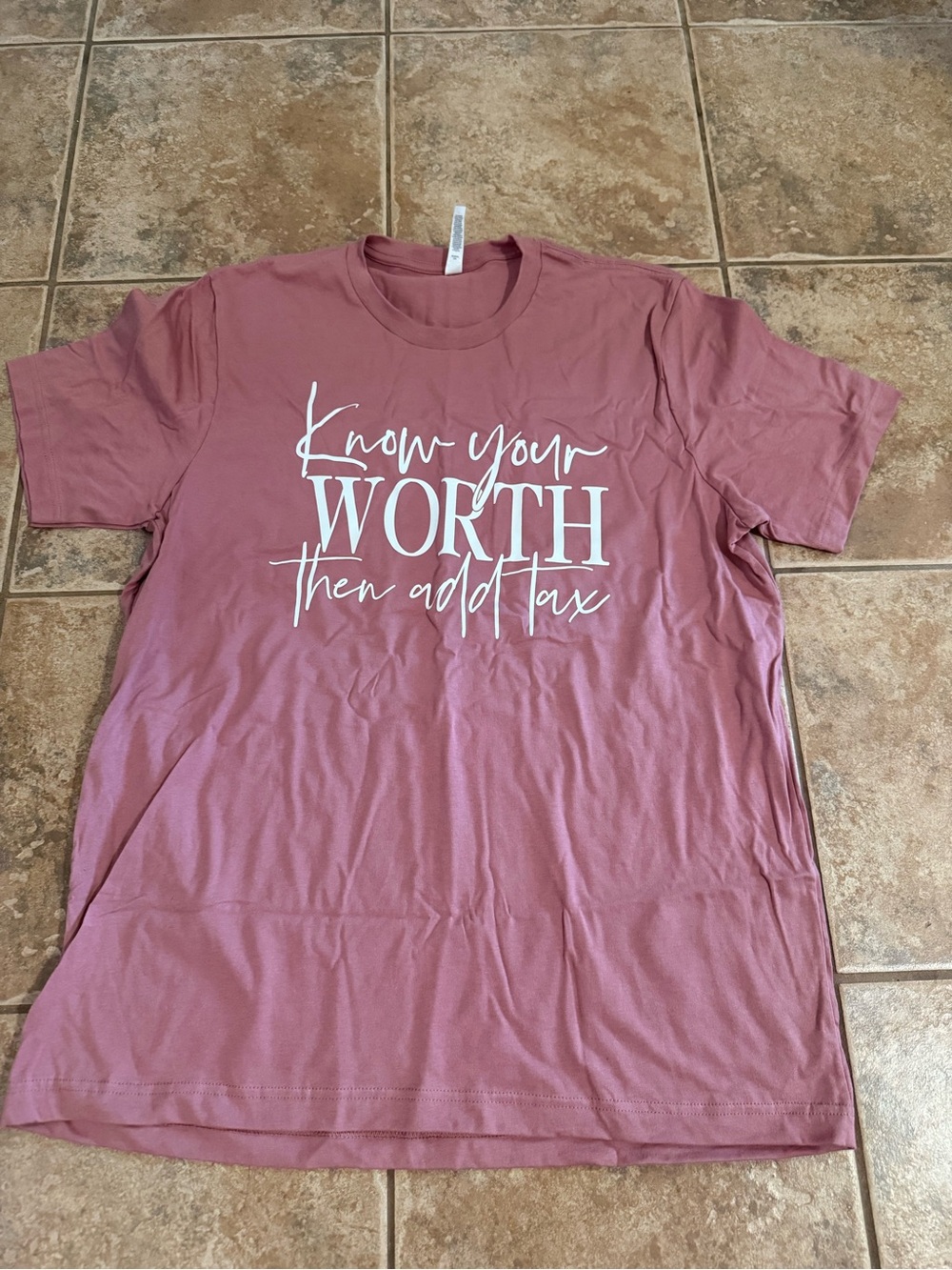 Bella Canvas Mauve Pink "Know Your Worth" Short Sleeve Tee